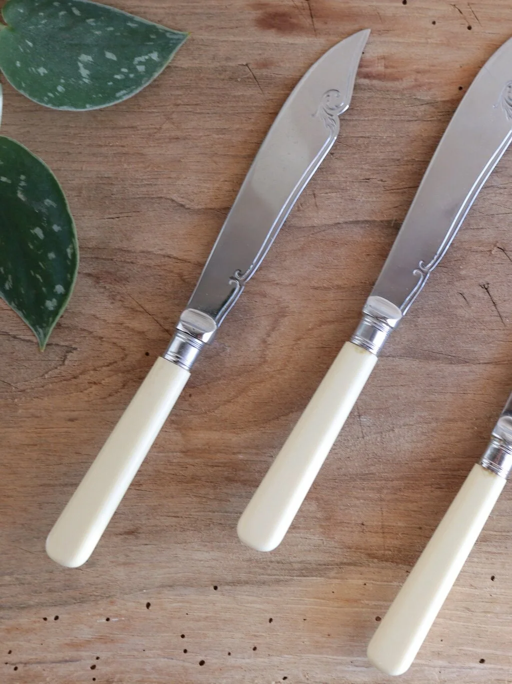 vintage celluloid knives country kitchen shabby chic