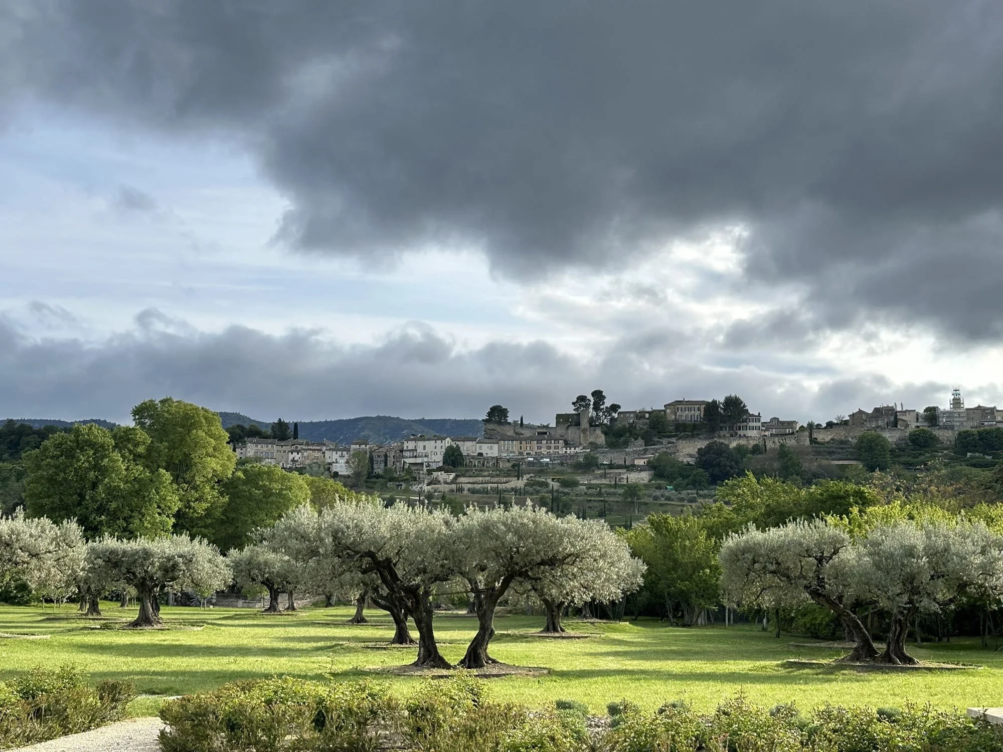 provence france village on a hill orchard
