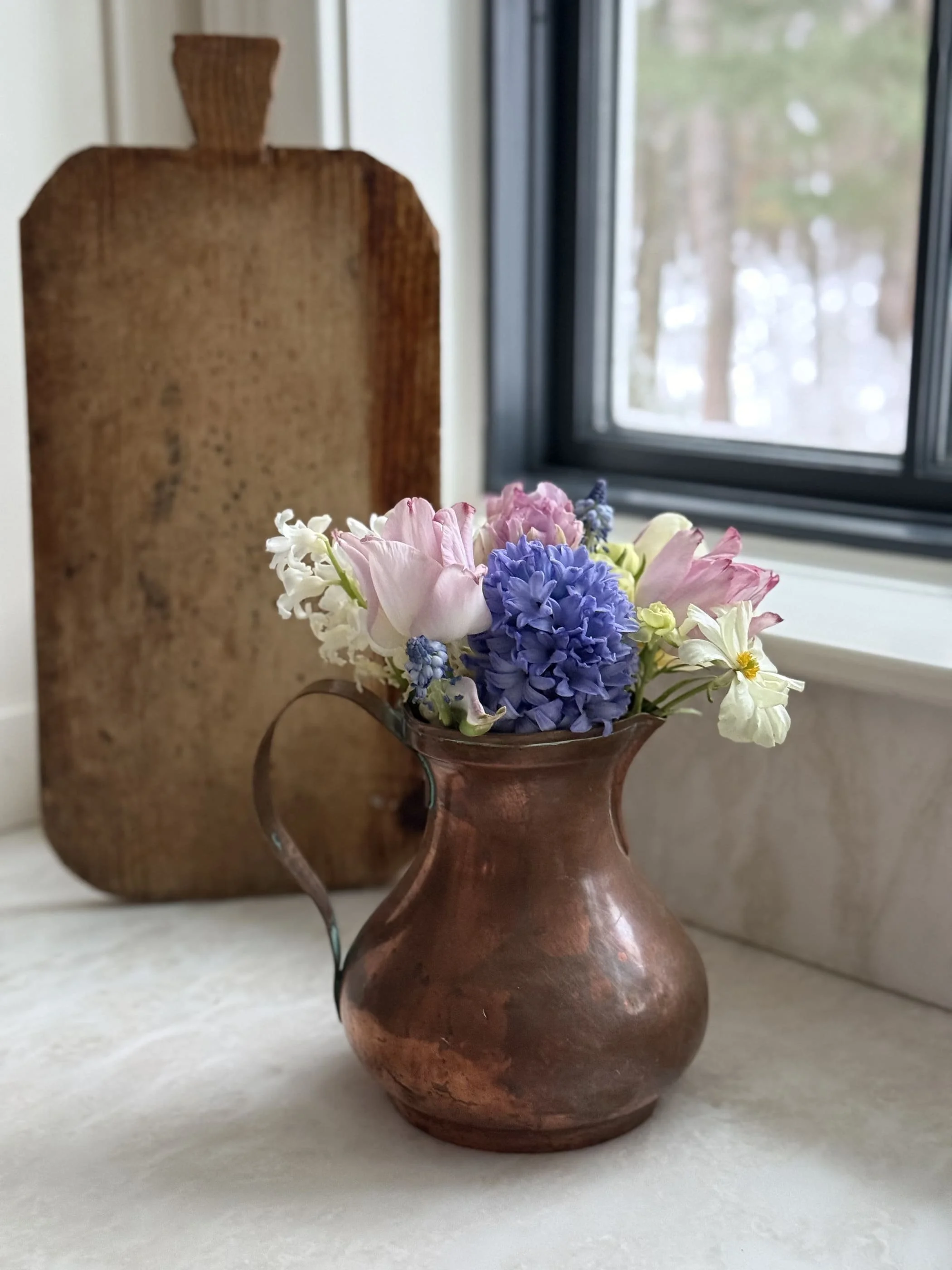 Vintage Copper Pitcher with Hourglass Shape