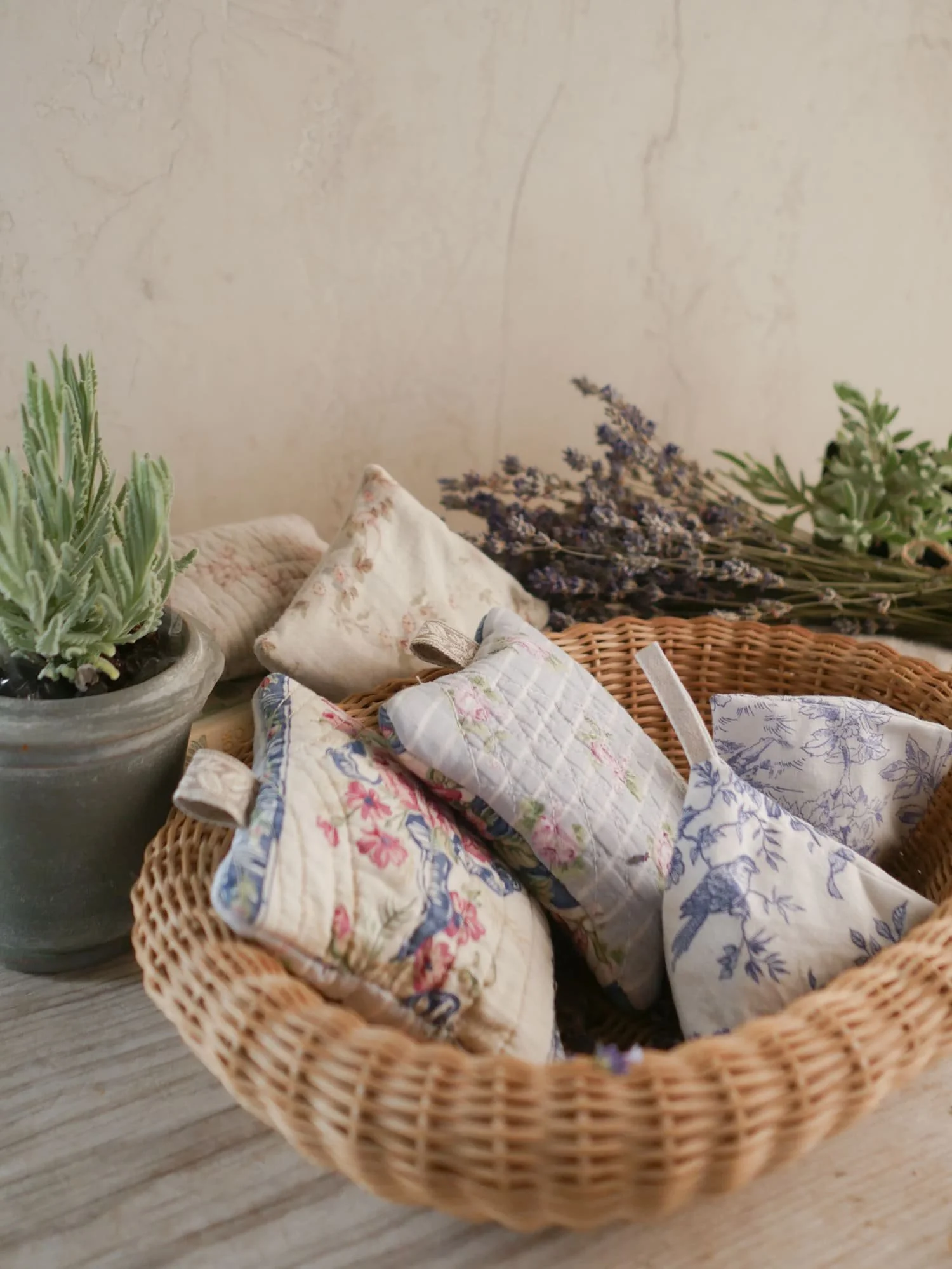 quilted lavender sachet pillows