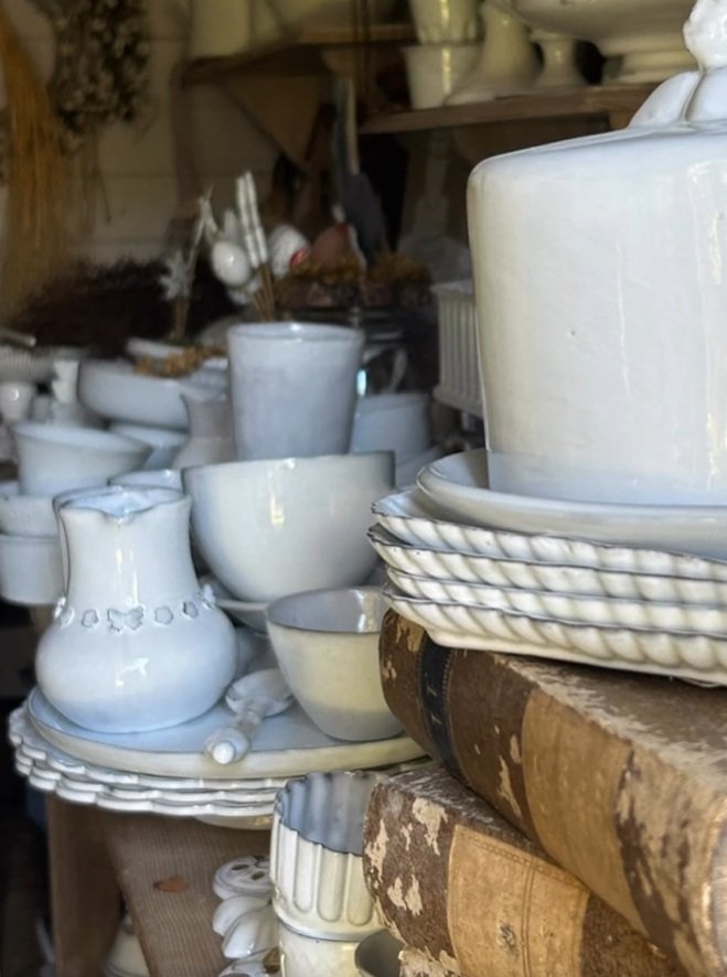 french pottery handmade white glazed ceramic tableware made in provence