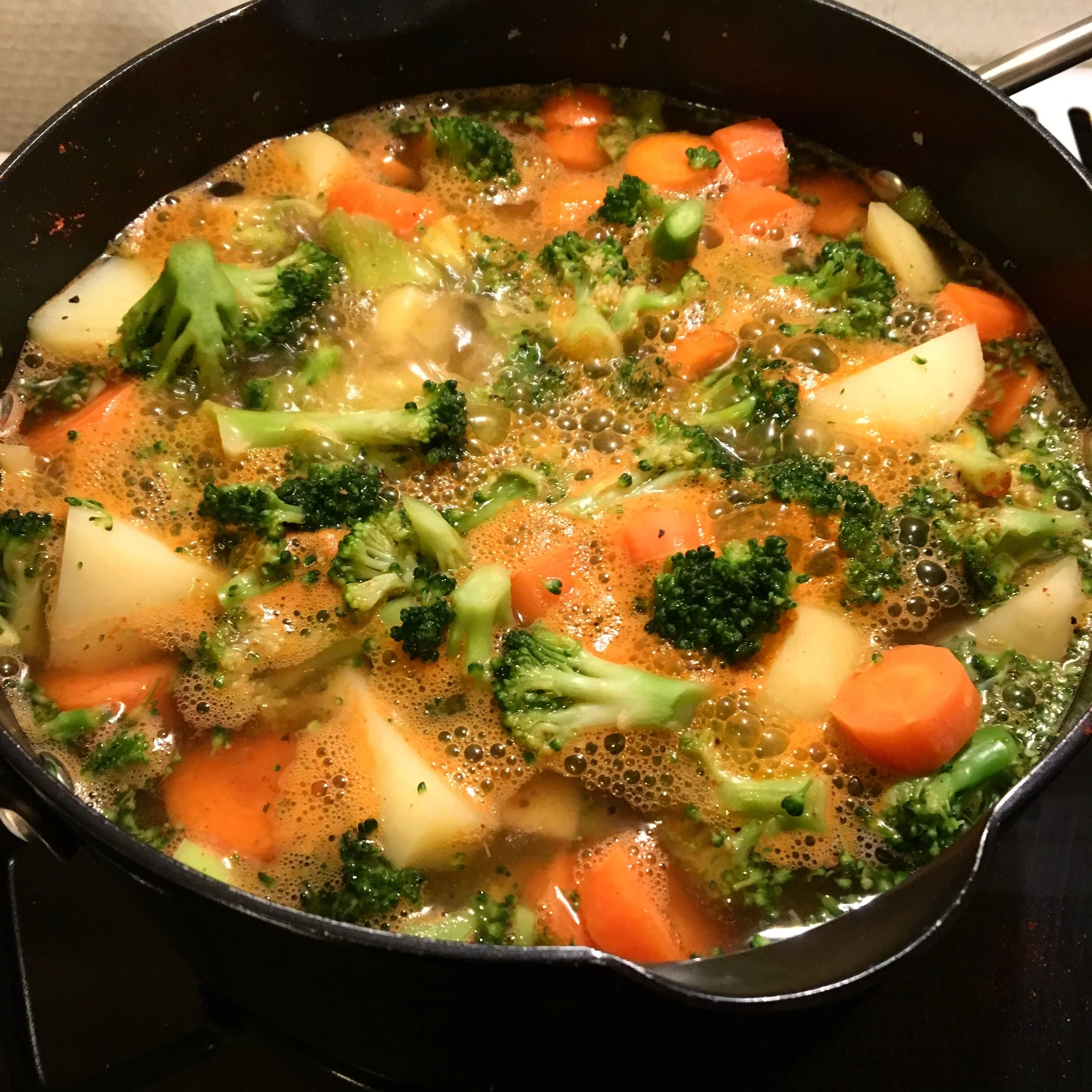 Grønnsakssuppe med bacon