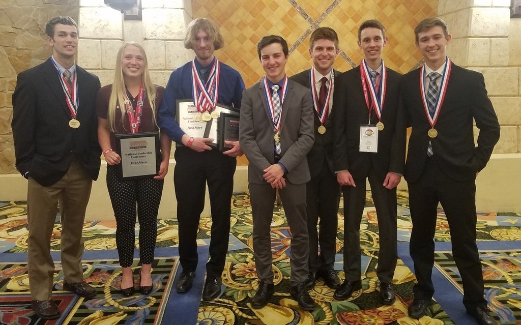 Pictured: DeWitt High School's students who placed in the Top 10 at the 2018 NLC