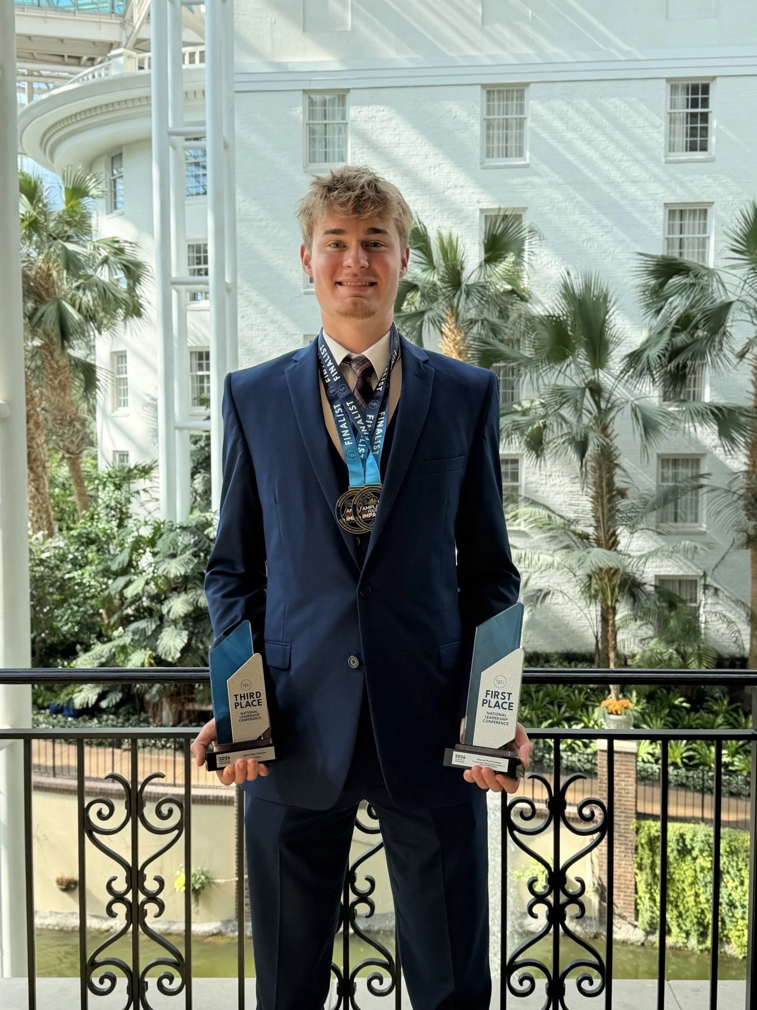Nolan Longuski Northwood University displaying his two awards 2026 NLC.jpeg
