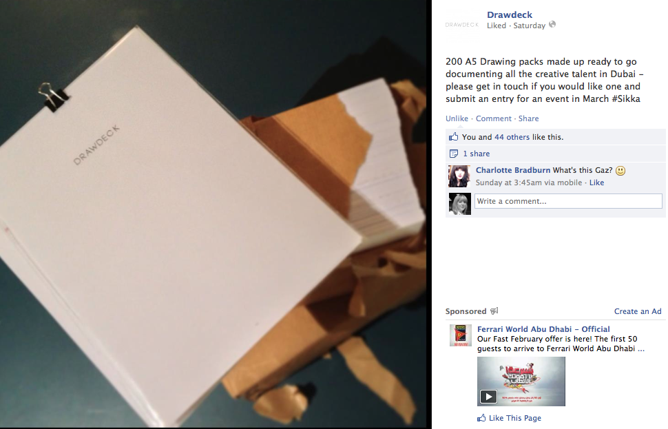 Drawdeck facebook post