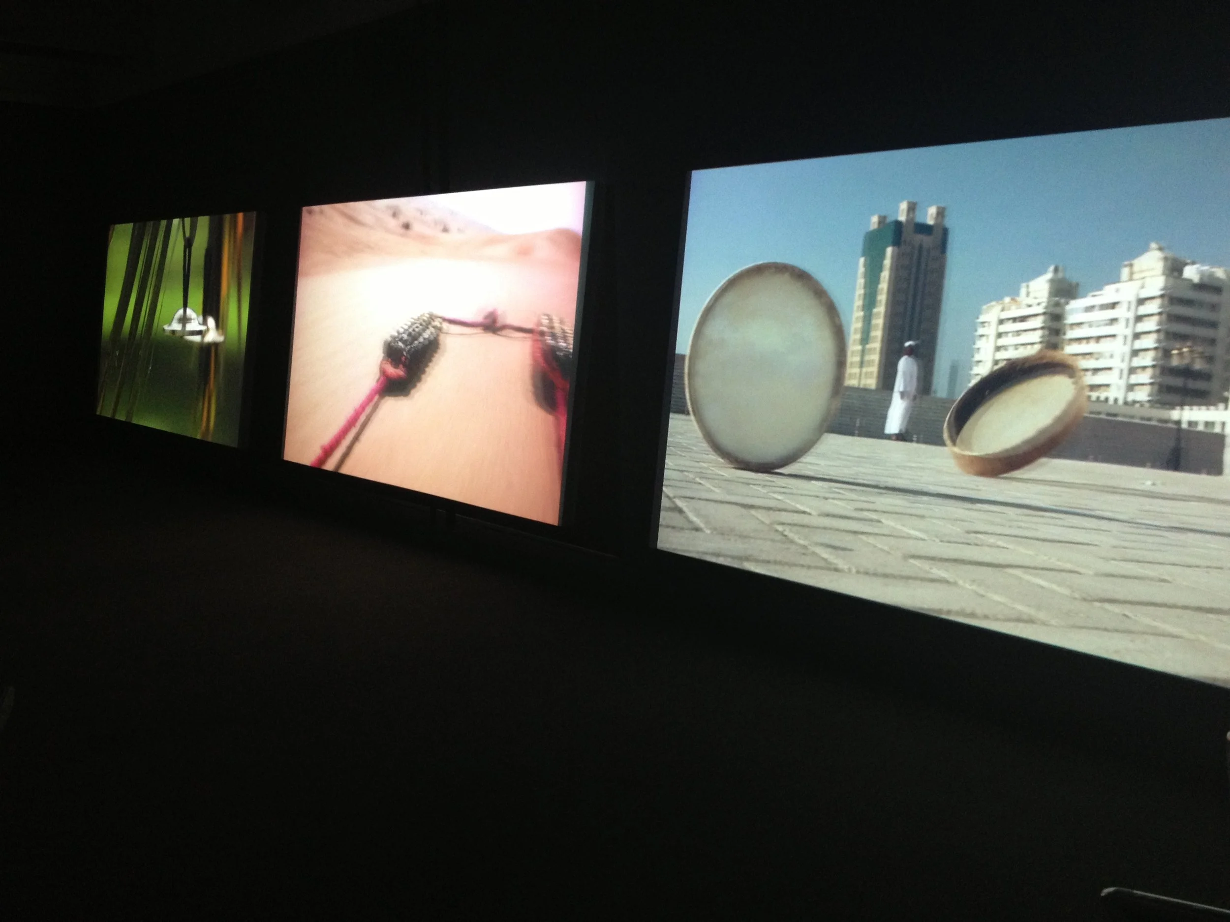 'Session' by Nevin Aladag. A musical composition and video triptych shot in Sharjah's urban areas and desert using instruments found in the UAE
