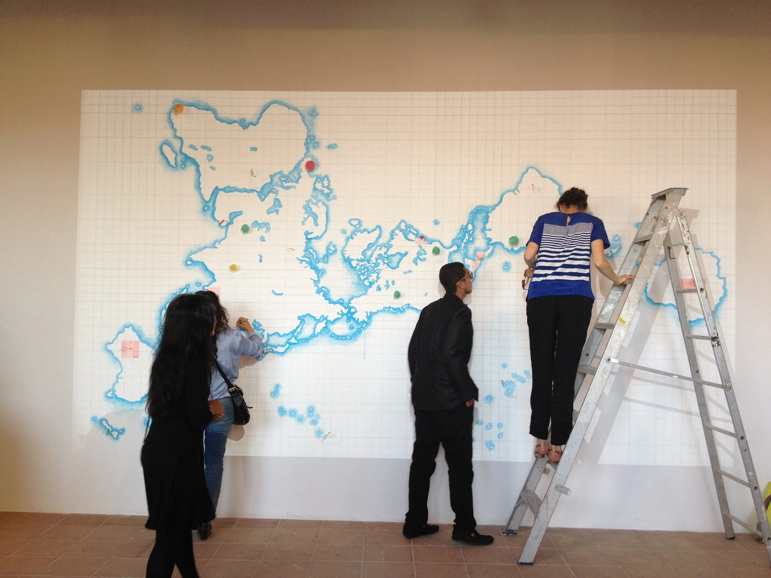 An installation, game, performance titled 'Terra Incognita, et cetera' by Tintin Wulia