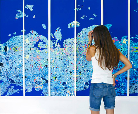 Julia Ibbini at work in her studio in Abu Dhabi