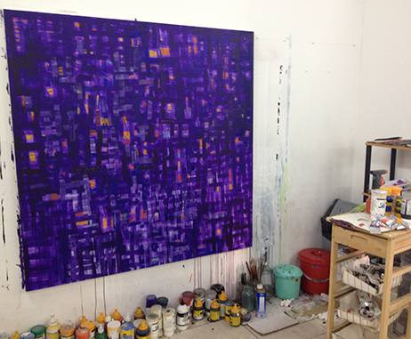 Mohammad Al Qassab's studio in Sharjah