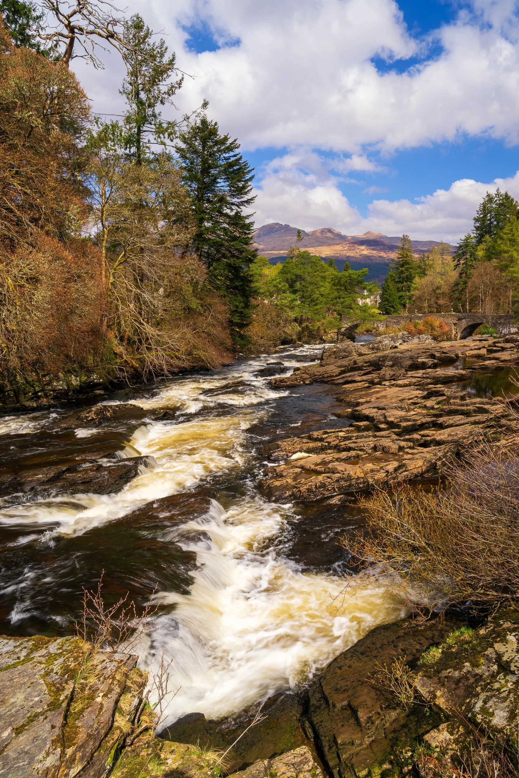 On the road to Skye.  The Falls of Dochart.