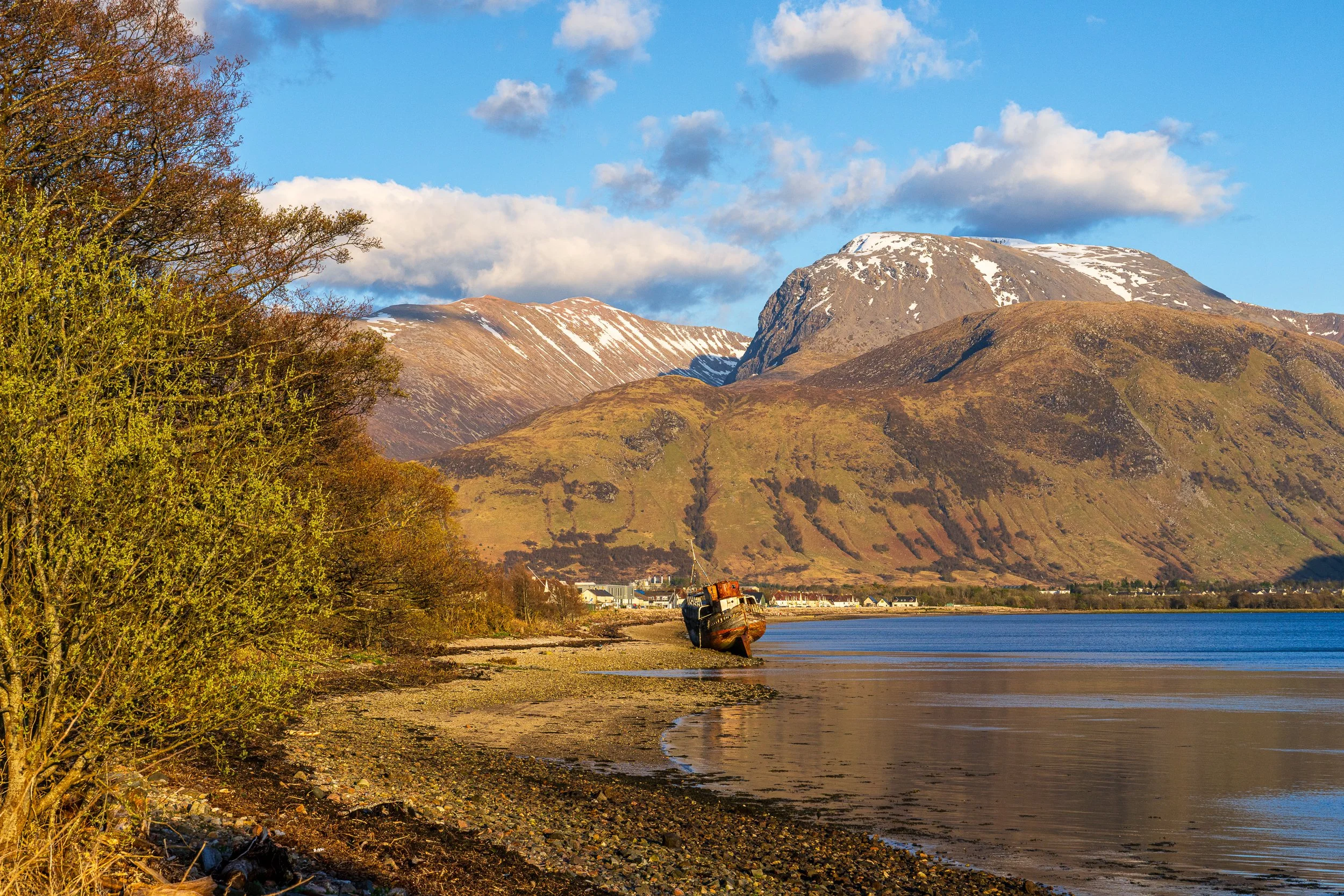 The Corpach Wreck beneath Ben Nevis