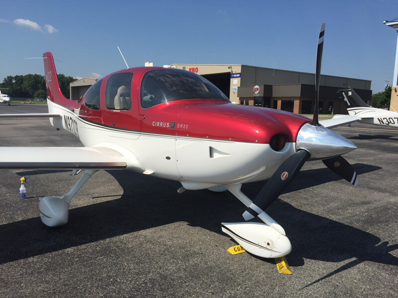 Copy of N972TB Cirrus SR22 parked on the runway