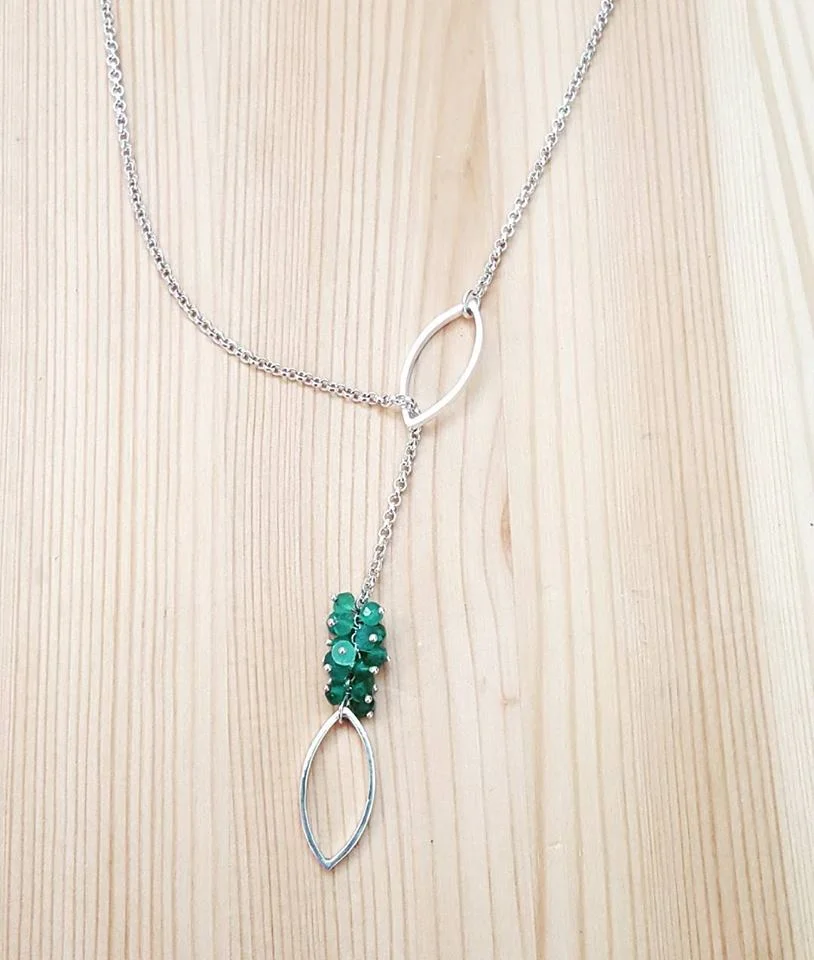 Leaf & Berry Lariat Necklace