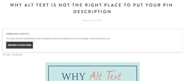 Squarespace code block