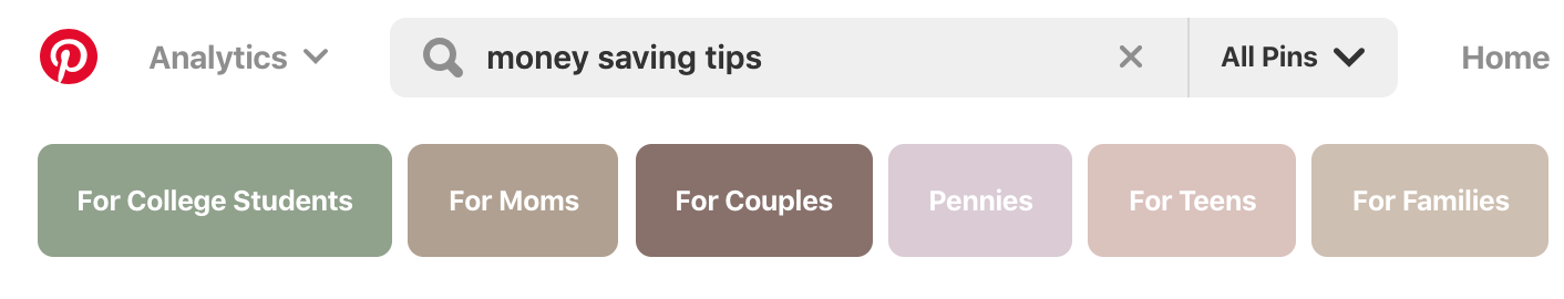 Pinterest search - SEO - Looking for Pinterest board ideas