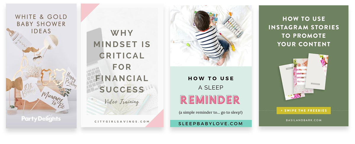 Examples of beautiful and high quality Pinterest graphics - Untangled Pinterest Marketing for Content Creators