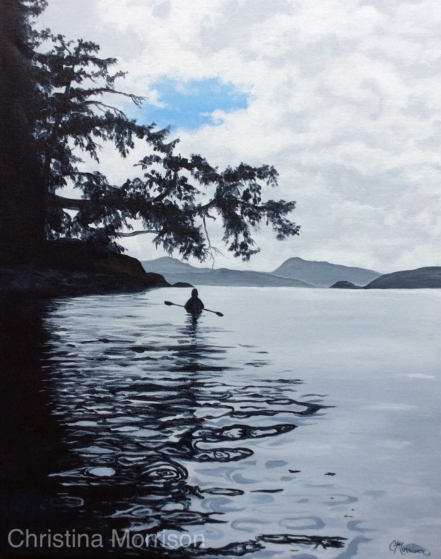 Afternoon Paddle, 16x20, Acrylic on Canvas, SOLD