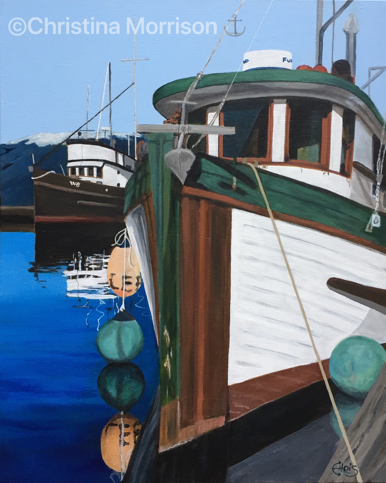 Marina Reflections, 16x20, Acrylic on Canvas, $425