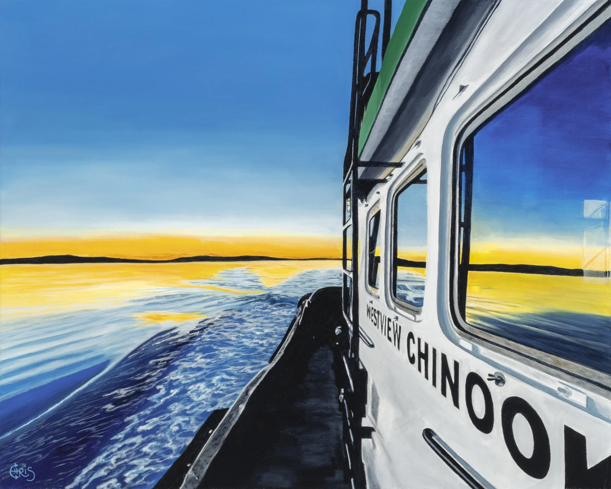 Chinook Sunset, Acrylic on Canvas, 30x24, $1620