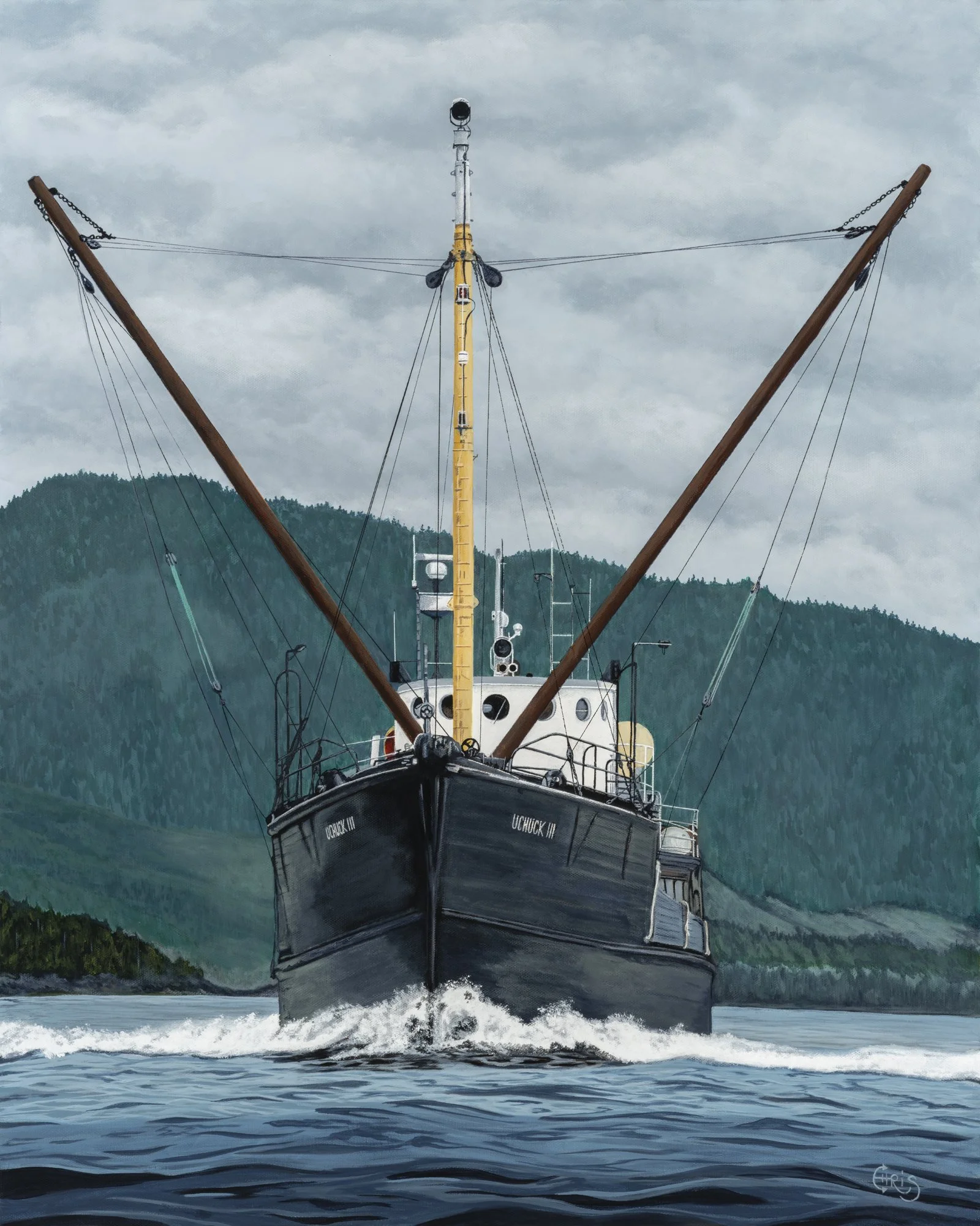 Uchuck III - Bow, Acrylic on Canvas, 24x30, SOLD