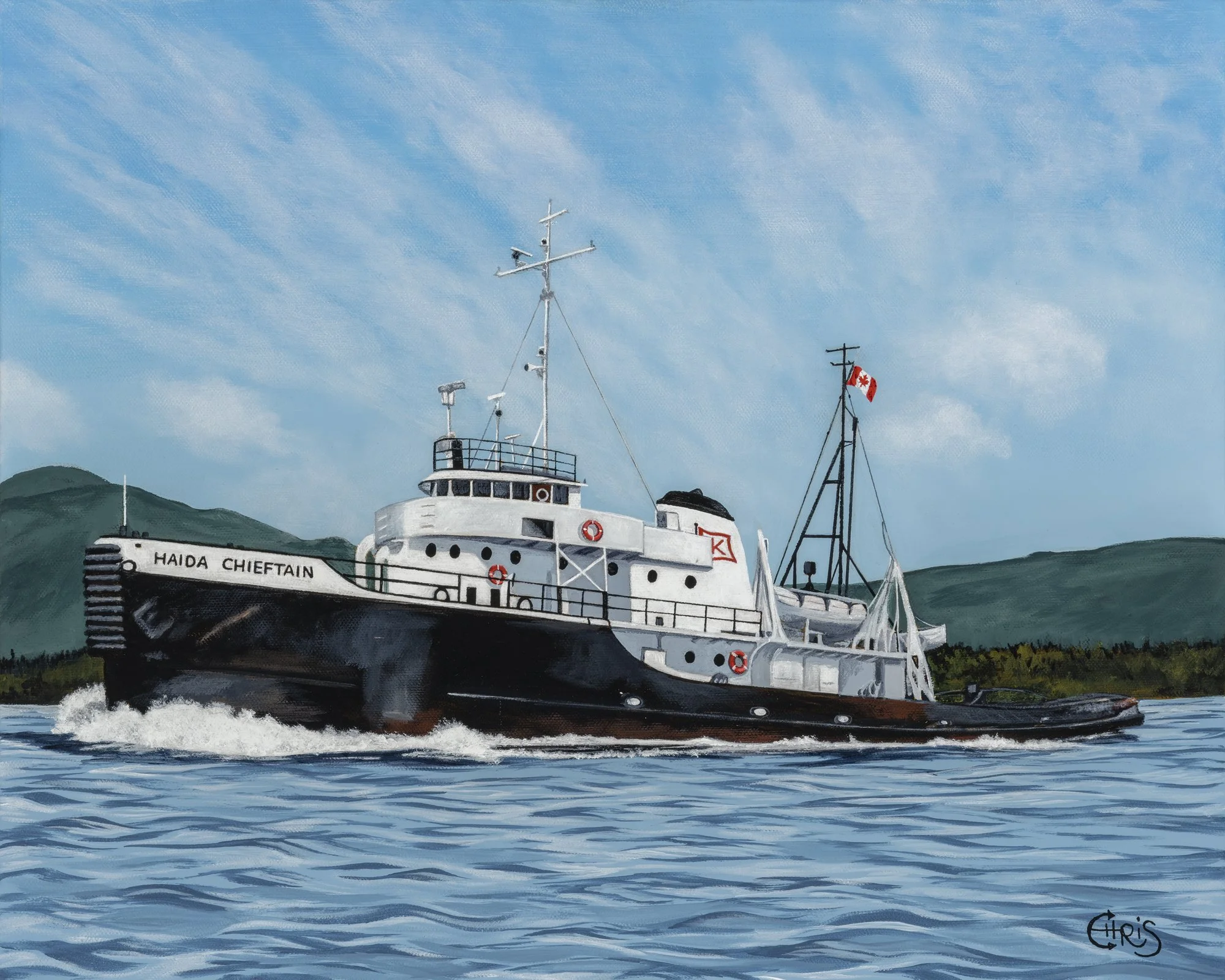 Haida Chieftain, 20x16, Acrylic on Canvas, $800