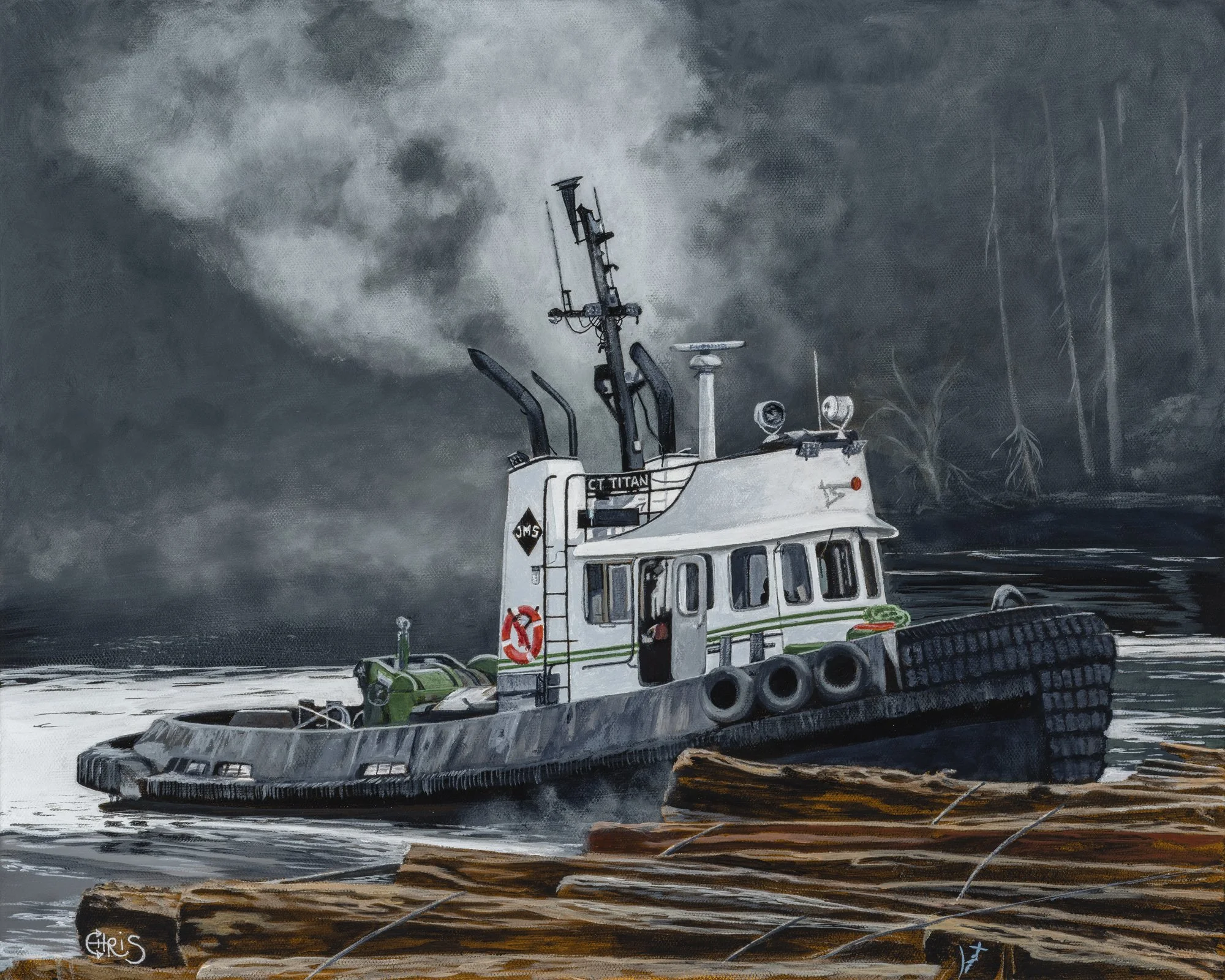 CT Titan, 20x16 Acrylic on Canvas, $800