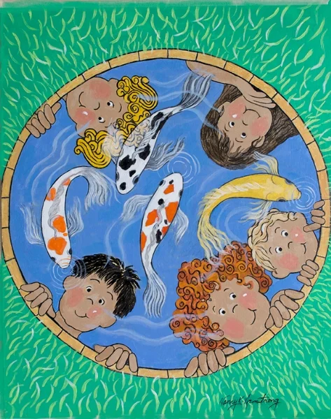 Smiling Faces and Happy Koi