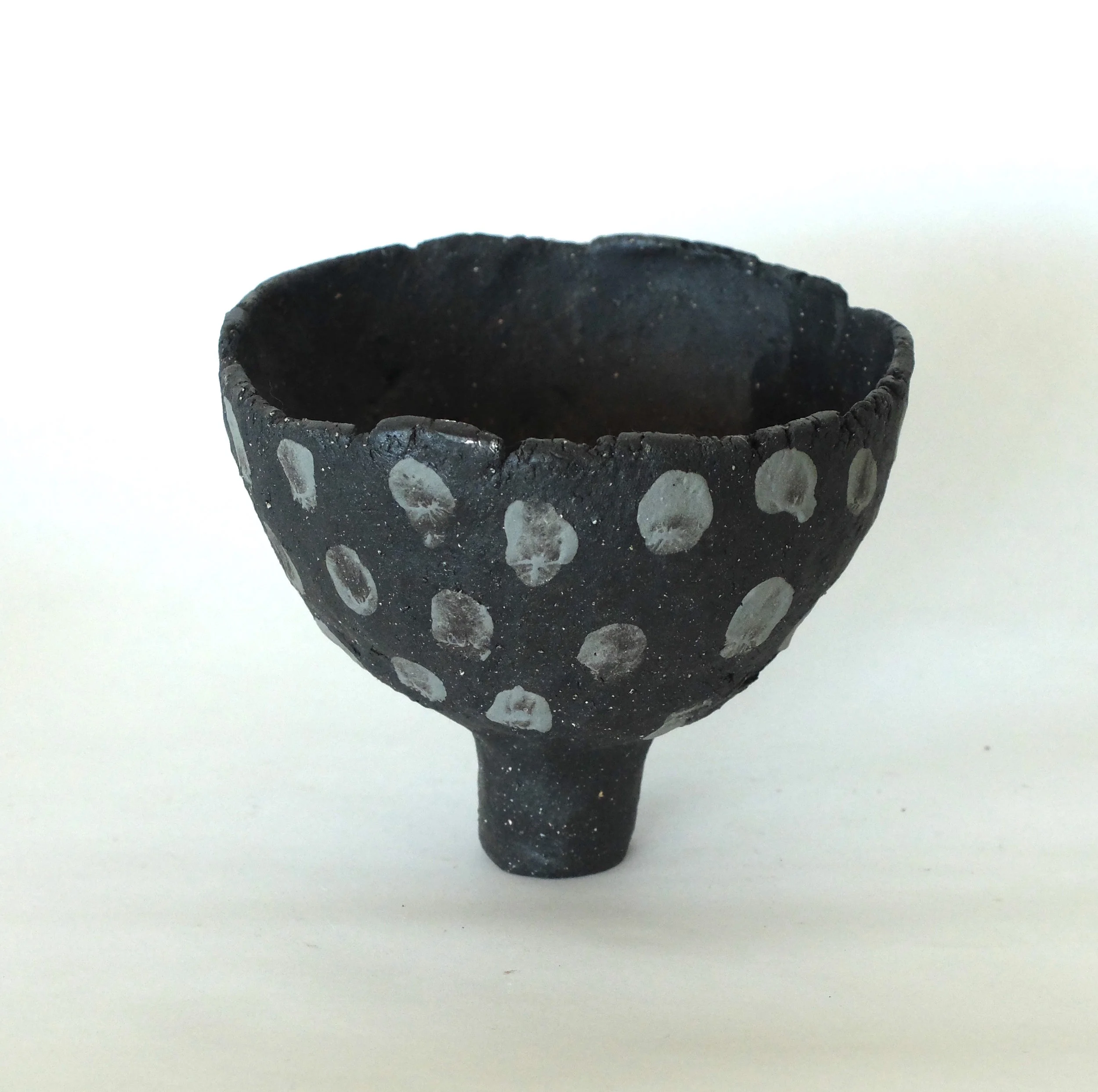 GREY DOT CHRISTENING BOWL 