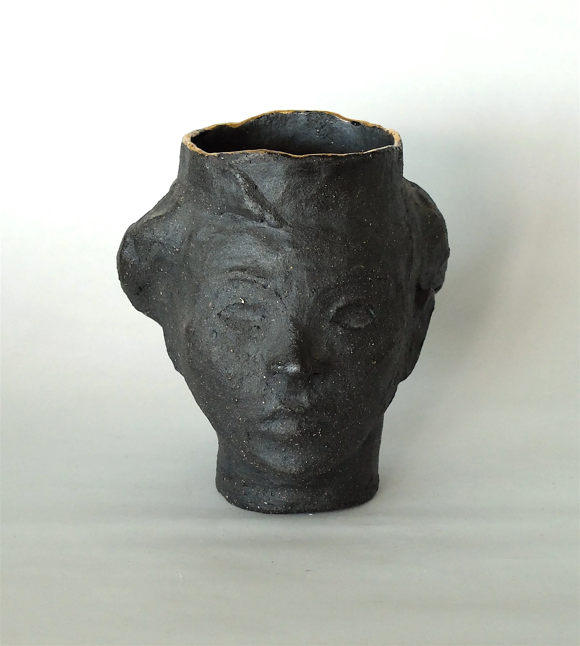 HEAD VASE WITH GOLD