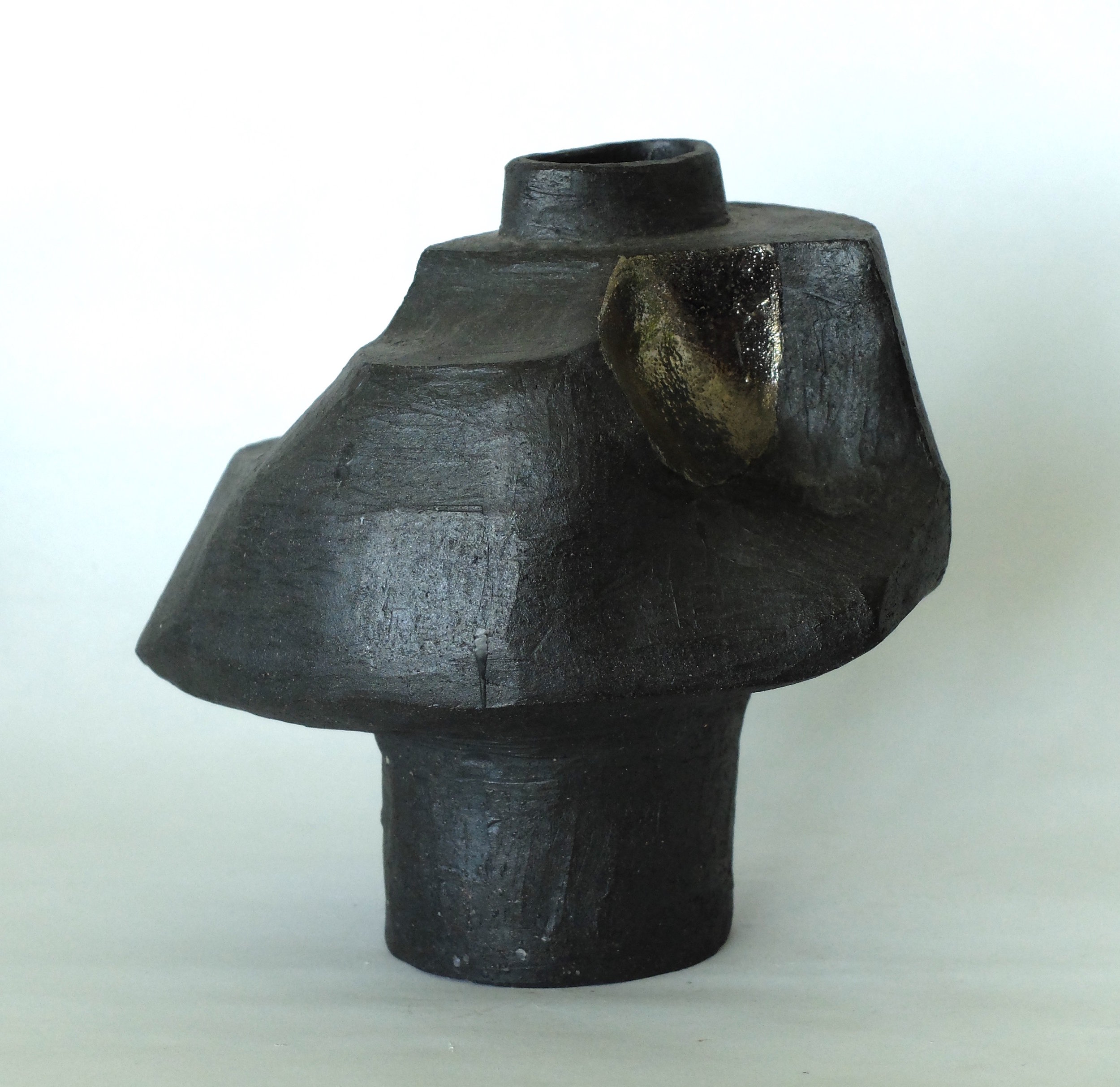 POT WITH PEWTER DIP