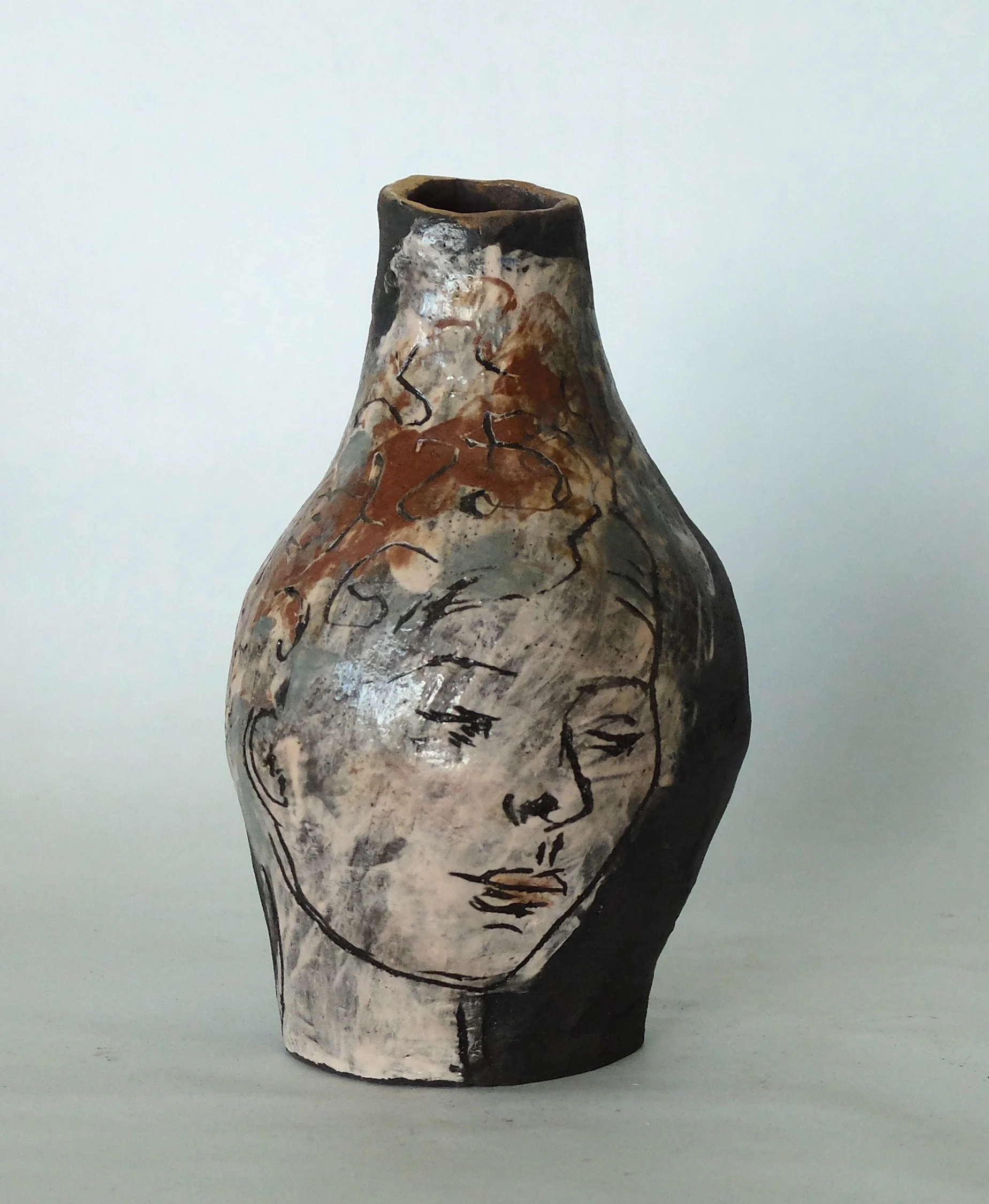 PAINTED WOMAN VASE