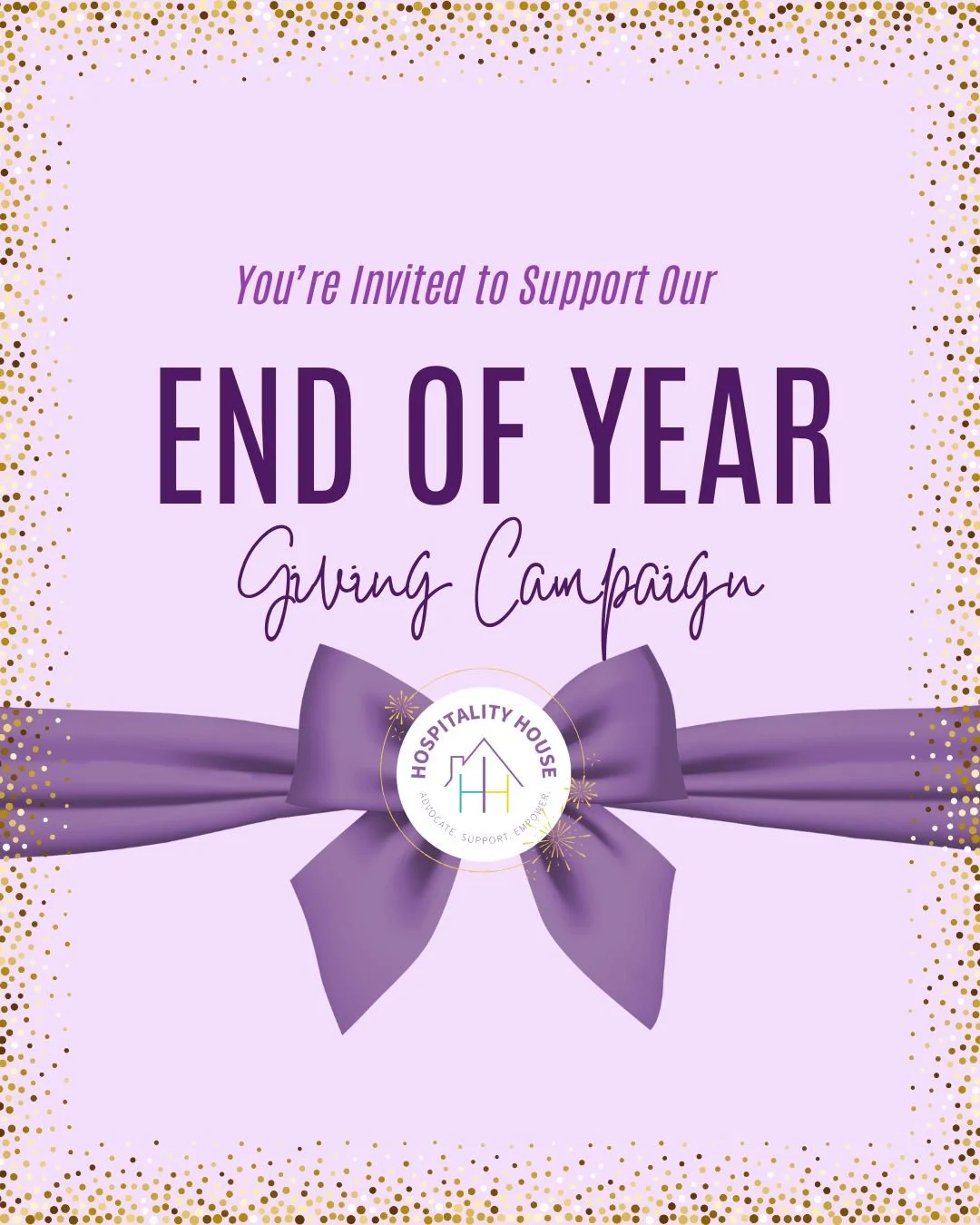 This Giving Tuesday and throughout December, we invite you to donate to Hospitality House for Women's End of Year Giving Campaign!  Our goal is to reach $10,000. Your donation goes directly toward our work of advocating, supporting and empowering dom