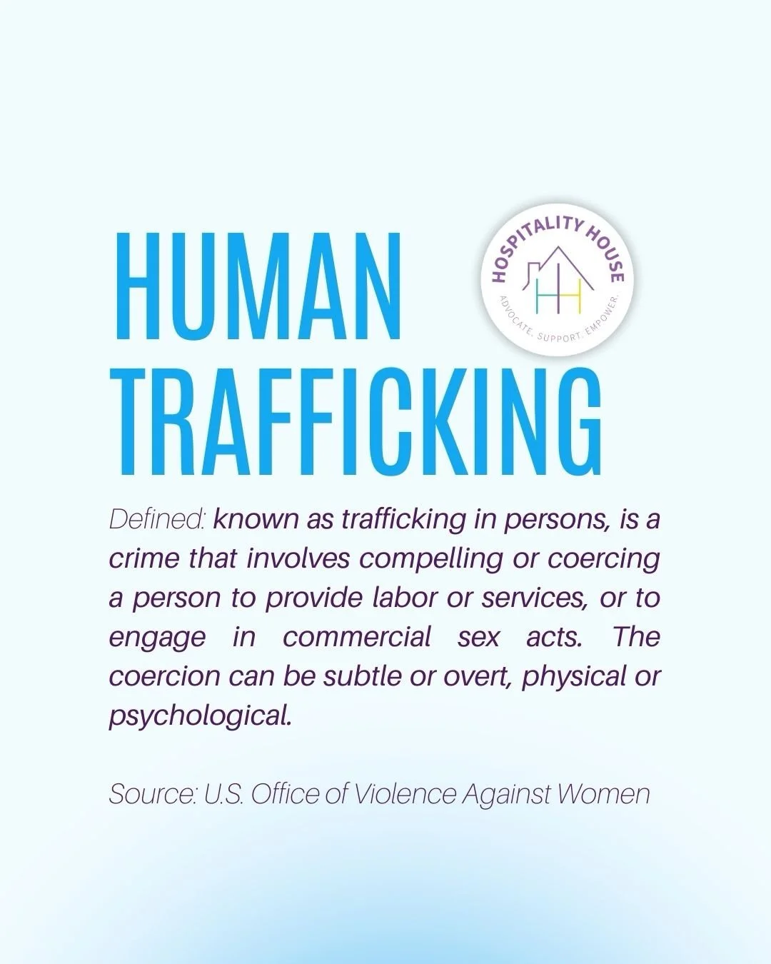 Human trafficking happens more than we think, and It&rsquo;s not always easy to see! 

If something feels wrong, your feelings matter.
Human trafficking is about control, not consent. Support is here when you&rsquo;re ready.

📞 If you or someone you