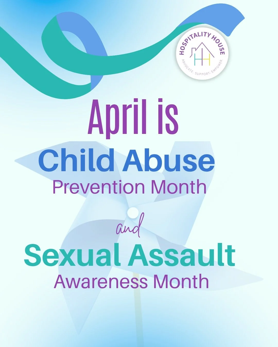 April is Child Abuse Prevention Month and Sexual Assault Awareness Month (SAAM). A time to raise our voices, deepen our commitment, and strengthen our impact. 

As a Domestic Violence program, we stand alongside the incredible agencies across our com