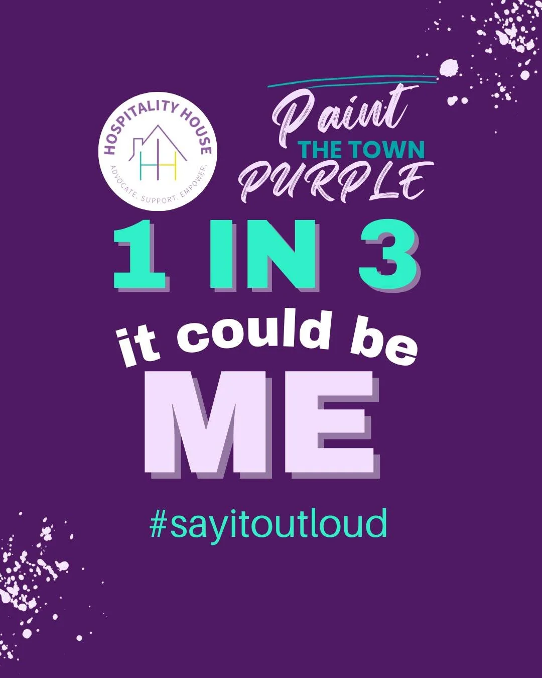 Today, we're raising awareness together! 1 in 3 women are victims of intimate partner violence. Our community is greatly impacted by this statistic. Hospitality House is in the fight to end the cycle of intimate partner violence here in Rome and Floy