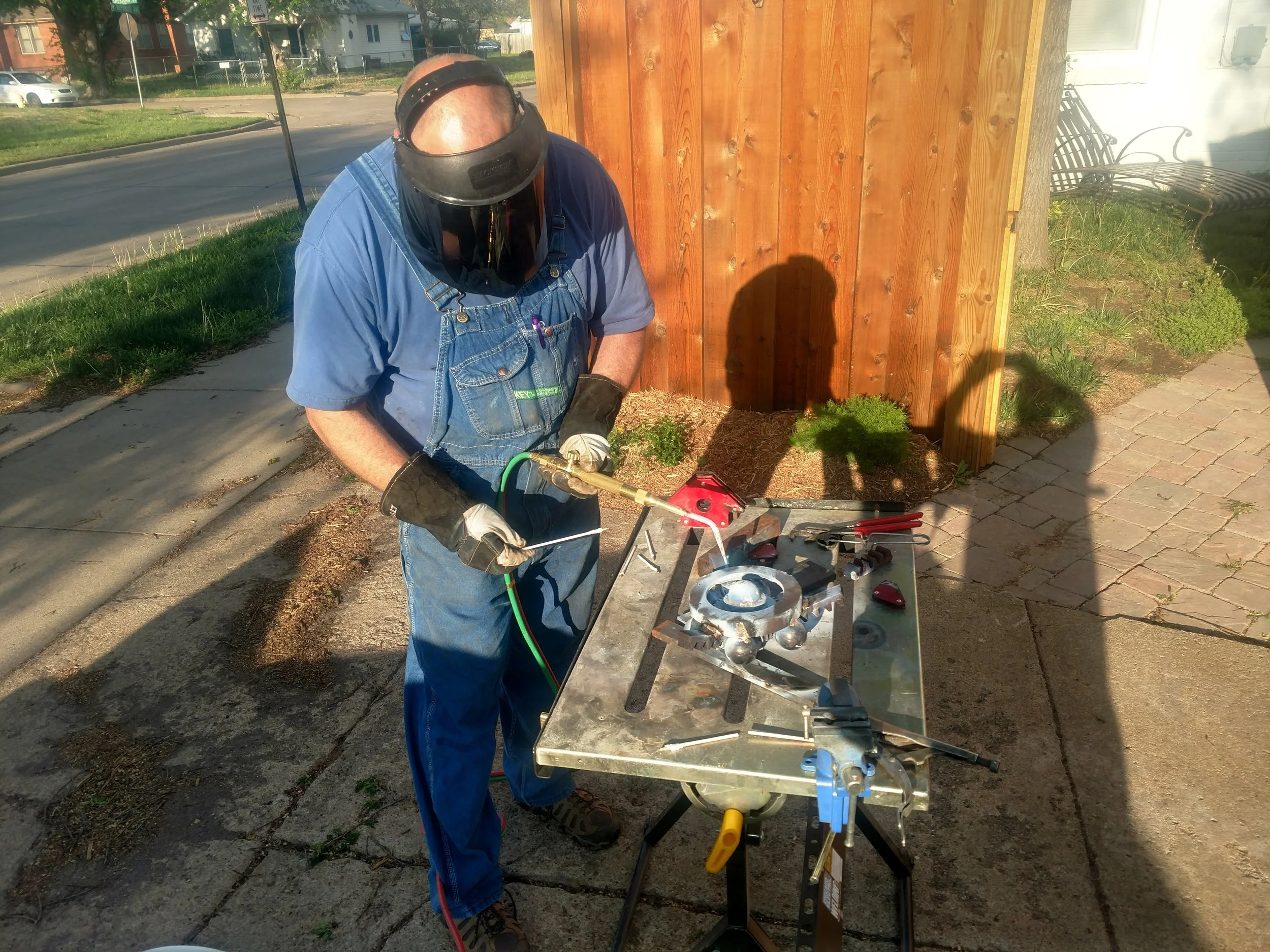 Brazing a small sculpture to be a surprise inside the library