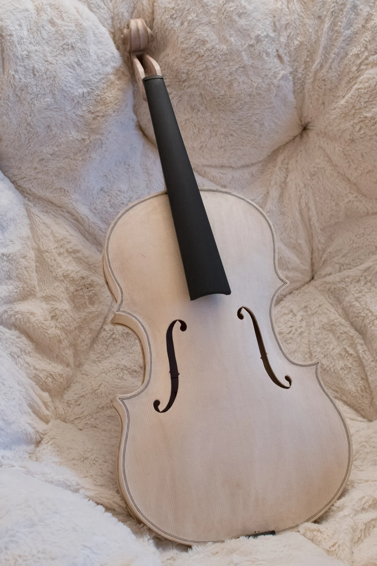 The viola I made for Gillian just before applying the varnish.