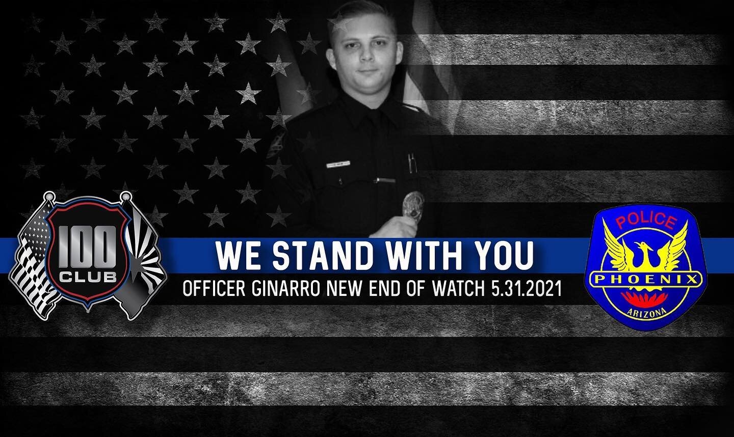 Today we stand beside the family, friends and colleagues of Fallen Phoenix Police Department Officer Ginarro New as they honor his life and service.

#GodSpeed #WeHaveItFromHere #EOW #NeverForget #100club #100clubaz #100clubofarizona #az100club #offi