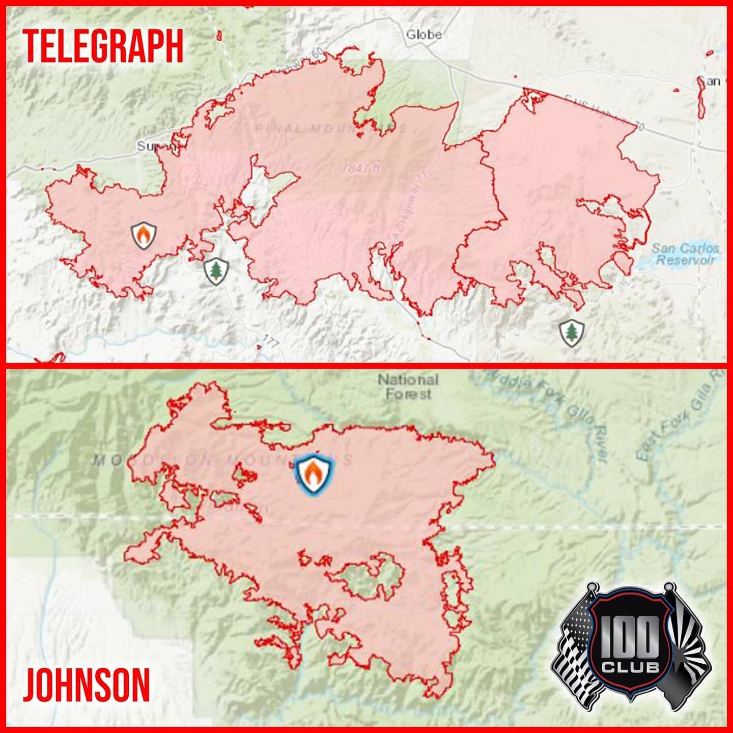 Please keep all wildland firefighters and residents of the Globe and Superior regions in your thoughts and prayers as these fires continue to be battled.
We would like to provide updates on both the Telegraph and Johnson wildfires currently in the ea