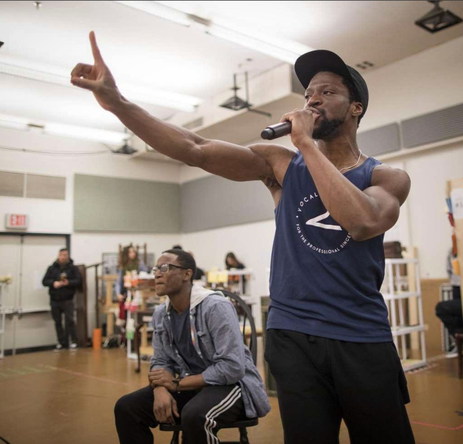   Michael Luwoye rehearsing for his role of Hamilton on Broadway.&nbsp;  