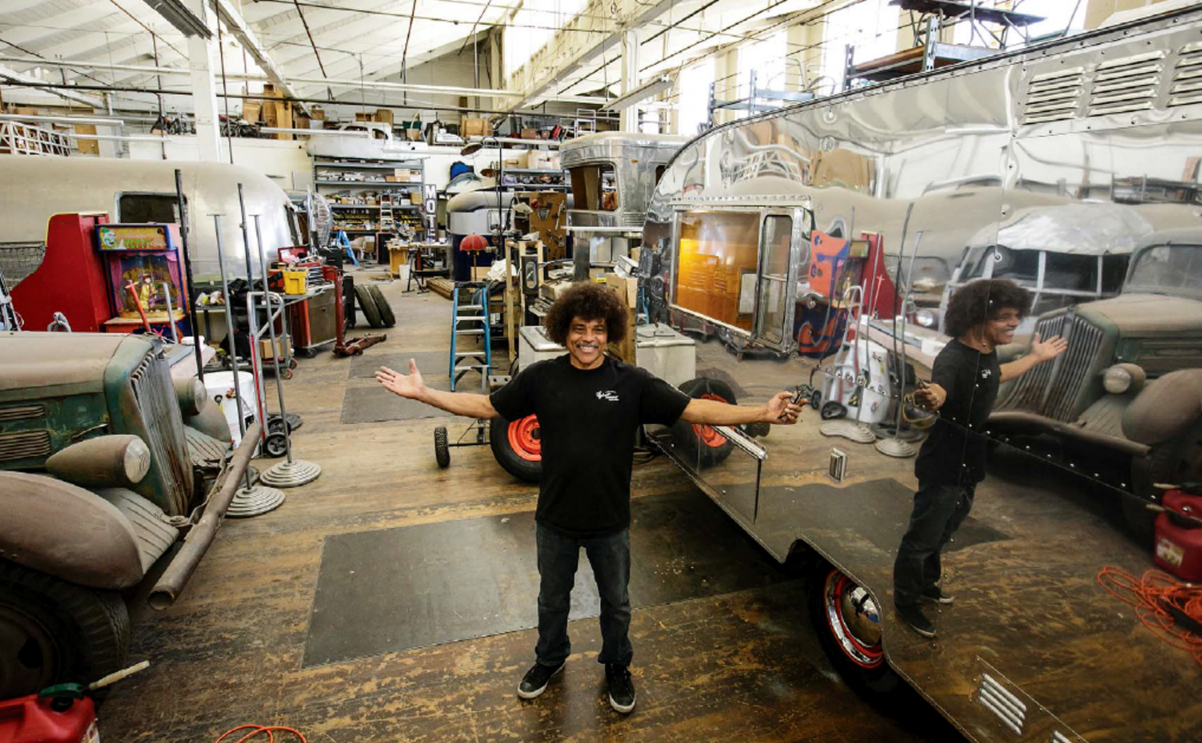 Packinghouse Creative's Steve Butcher in his workshop.