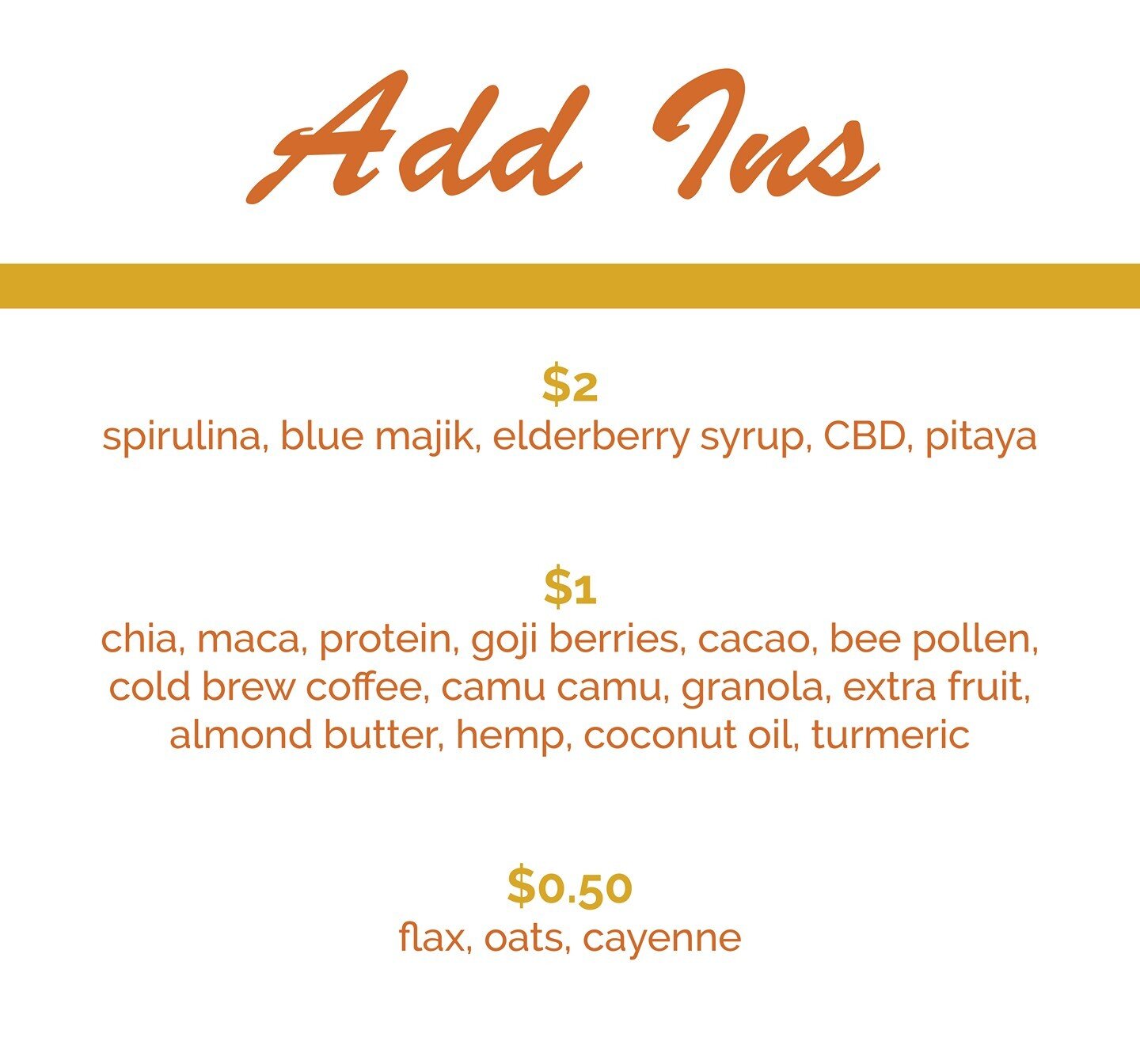 Add any of these delicious &amp; nutritious extras to you smoothie, juice, or bowl!

#virtjuice #arroyogrande #centralcoast #smoothie #juice #acaibowl #virtue #health #wellness #healthiswealth #happy #healthy #eatlocal #slocal #sanluisobispocounty #s