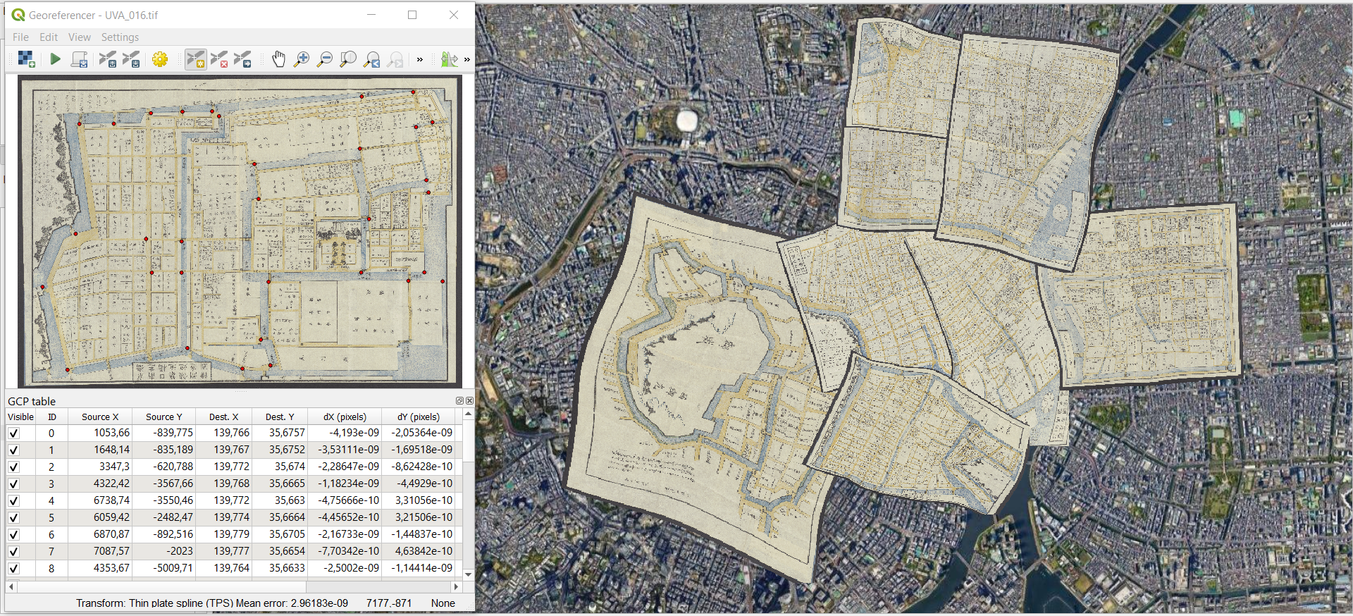 Historical maps of Edo
