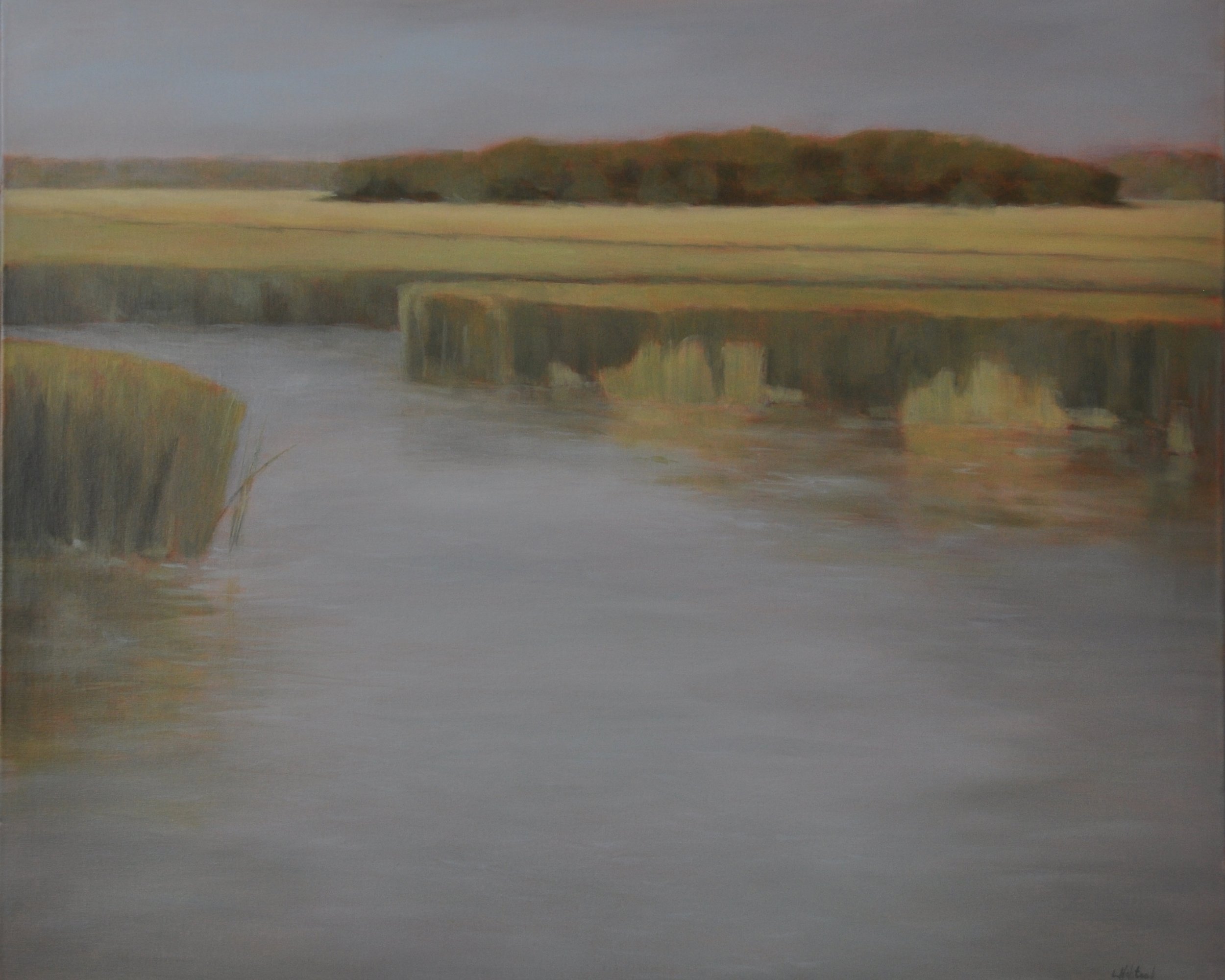 One Marsh Morning, Oil on Linen, 30 x 36