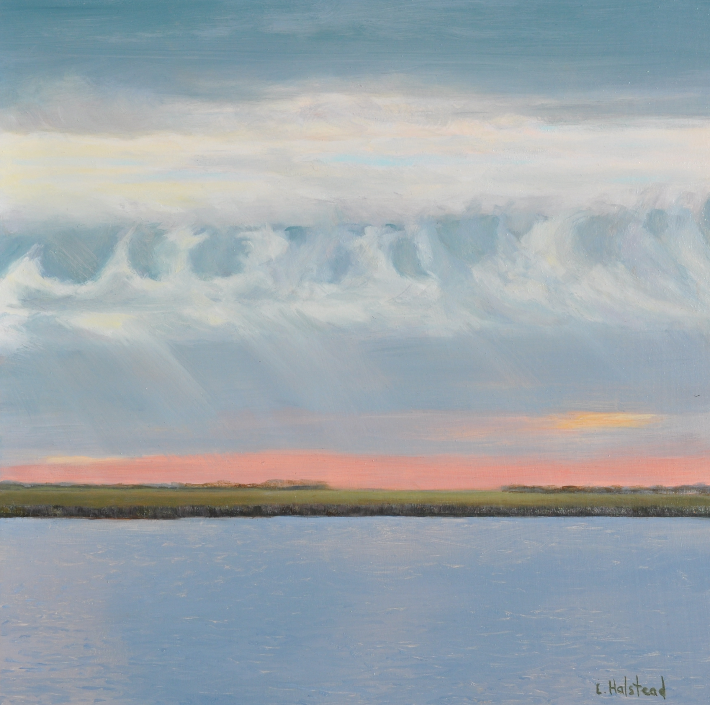 Light, Clouds, Water; Oil on Panel, 12 x 12, private collection