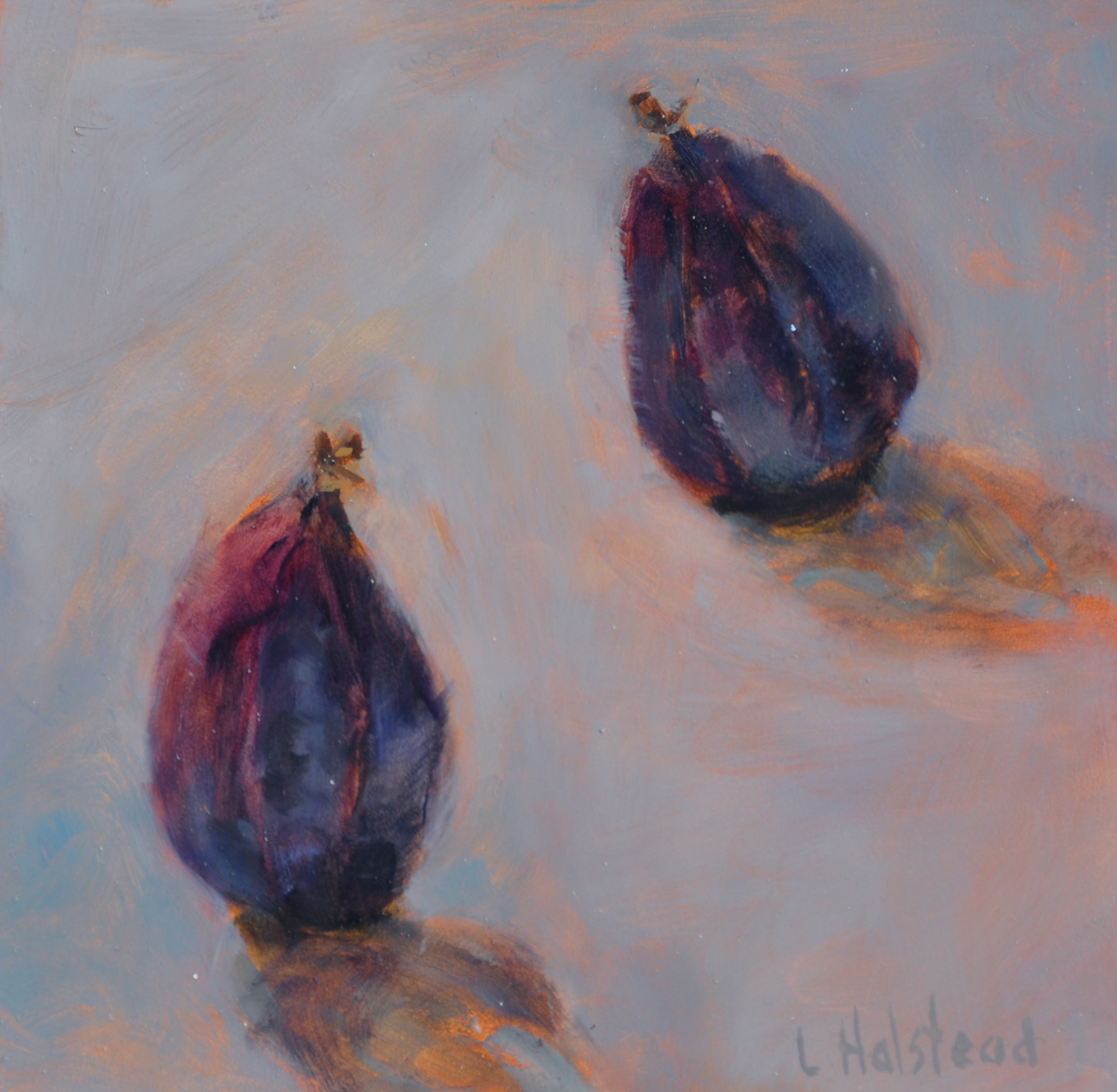 Two Figs, Oil on Linen, 6 x 6, sold