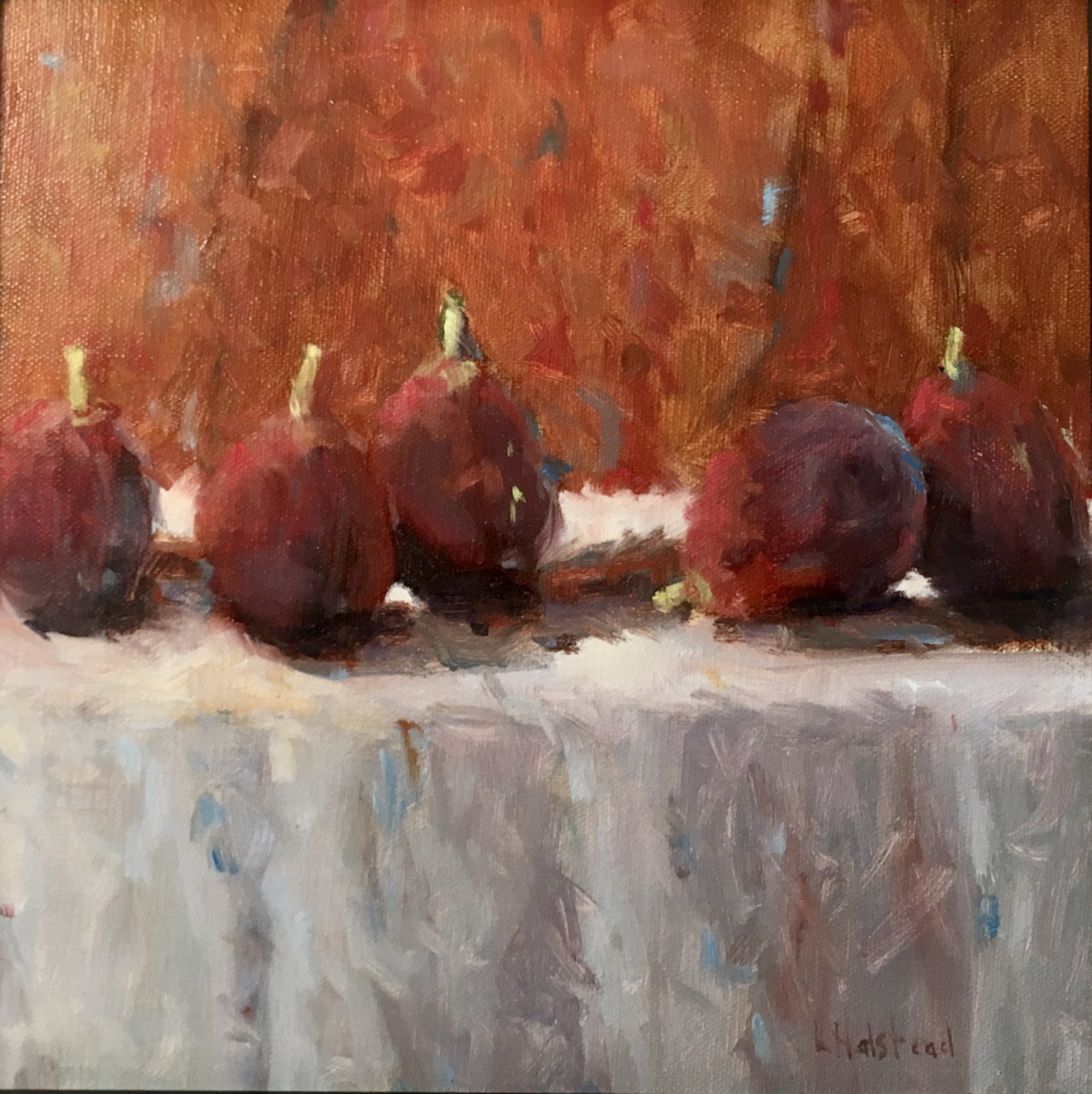 Venetian and Figs, Oil on Linen, 8 x 8