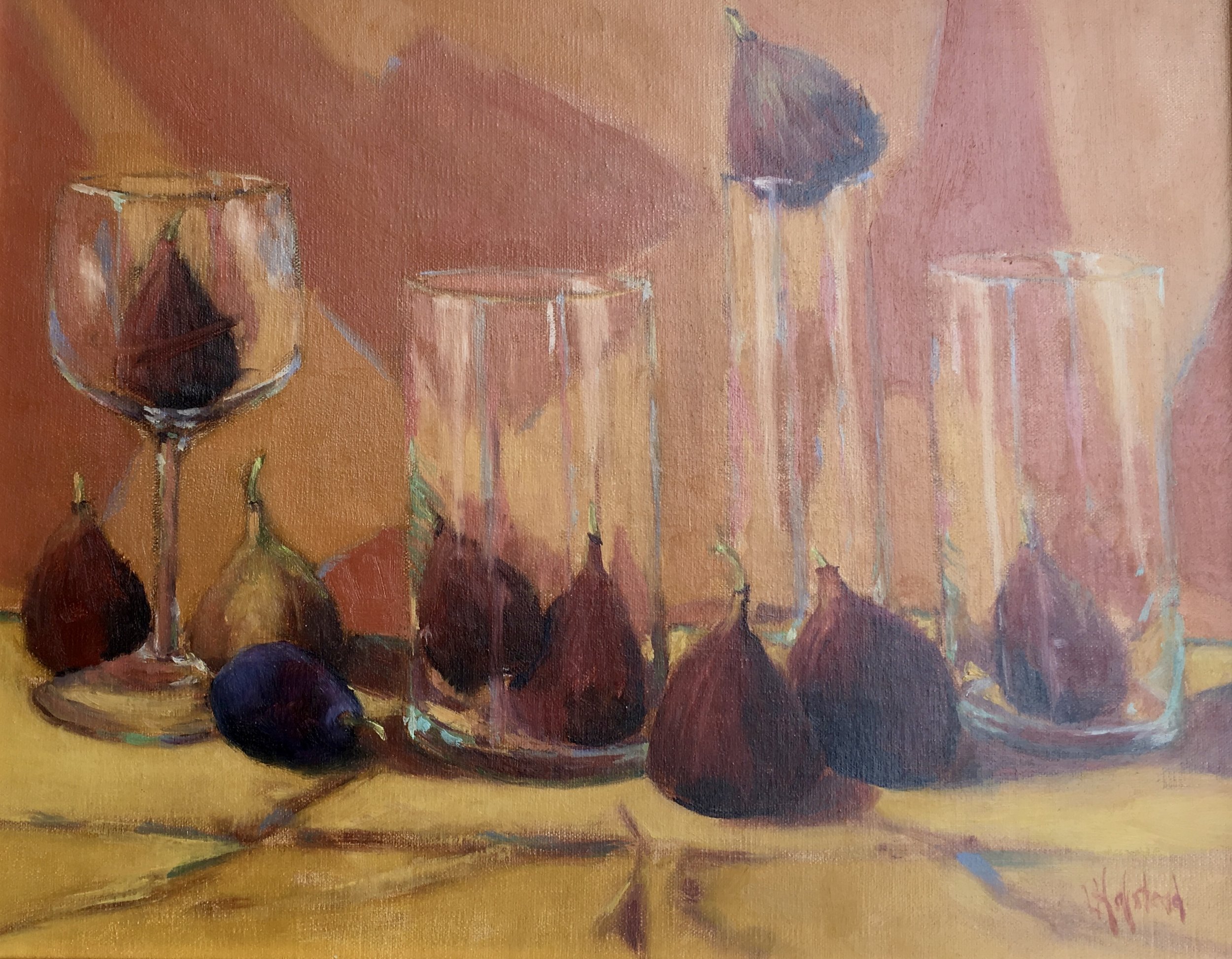 Nine Figs and Aplomb, Oil on Linen, 11 x 14