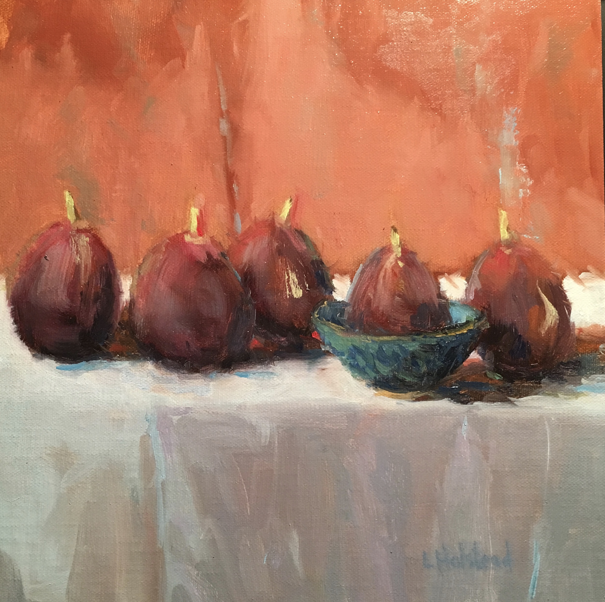 Figs, Venetian and Manganese, Oil on Linen, 8 x 8, sold