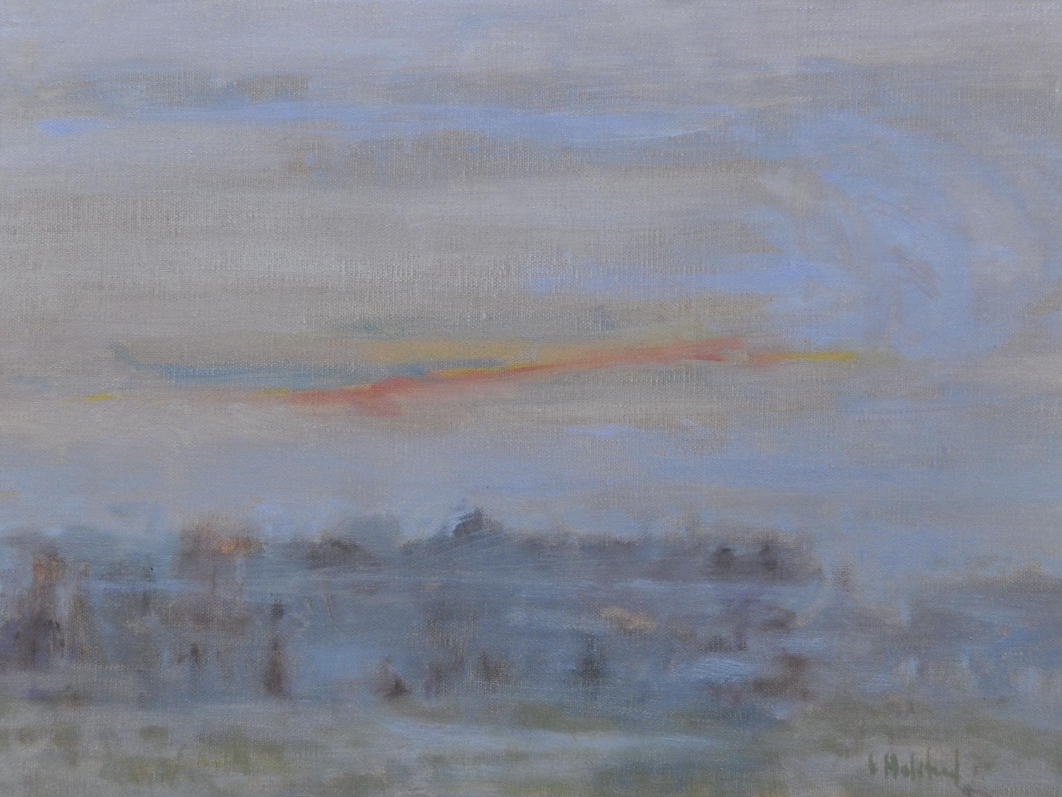 Early Morning Mist, Oil on linen, 9 x 12, sold